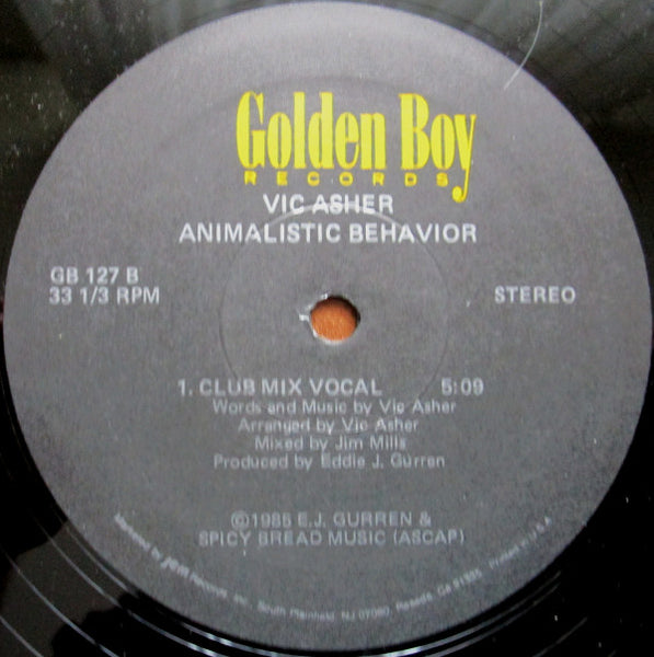 Vic Asher : Animalistic Behavior (12")