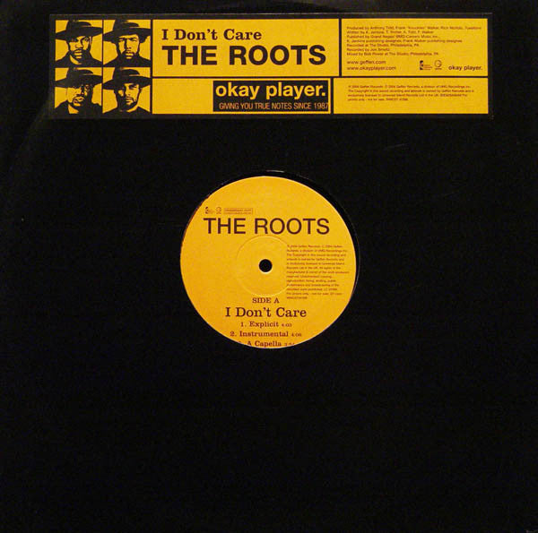 The Roots : I Don't Care (12", Promo)