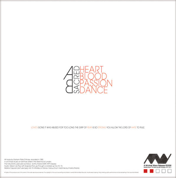 Graham Philip D'Ancey : The Sacred Project (12", EP, Ltd, Whi)