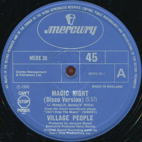 Village People : Magic Night / Can't Stop The Music (Disco Versions) (12")