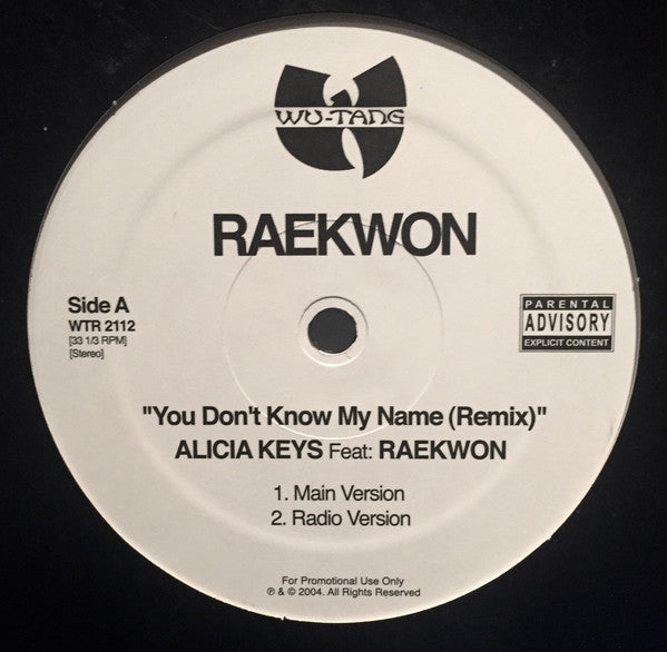Raekwon : You Don't Know My Name (Remix) (12", Promo)