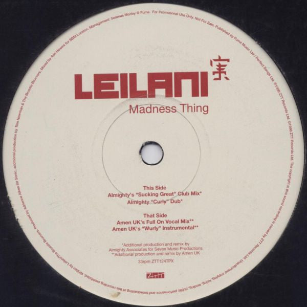 Leilani : Madness Thing (12", Promo)