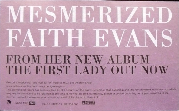 Faith Evans : Mesmerized (12", Promo)