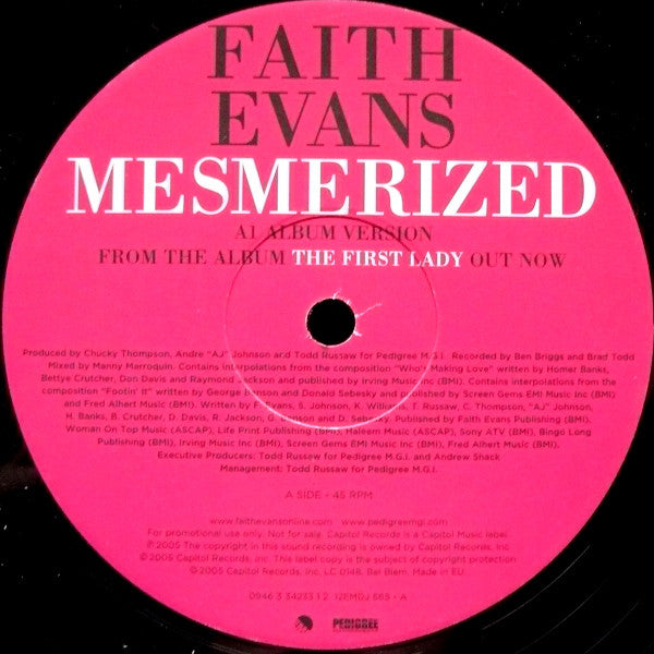 Faith Evans : Mesmerized (12", Promo)