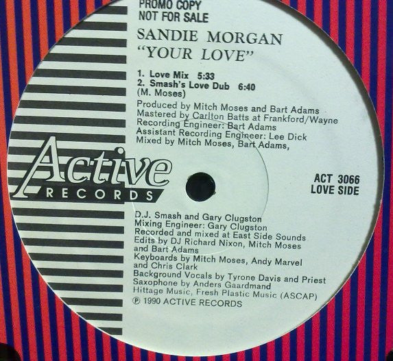 Sandie Morgan : Your Love (12", Promo)