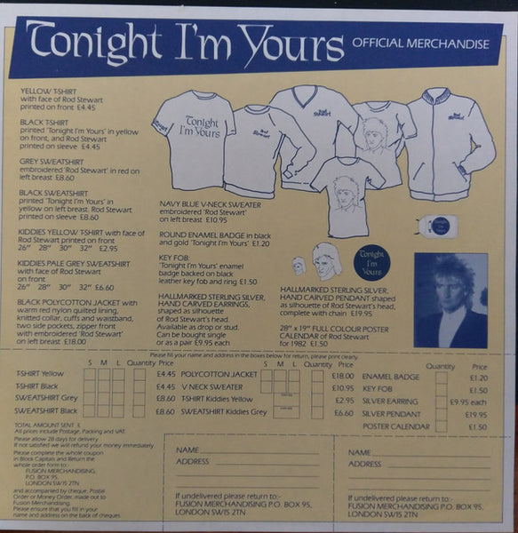 Rod Stewart : Tonight I'm Yours (LP, Album, RP, WEA)