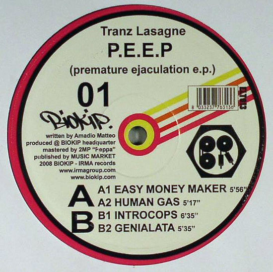 Tranz Lasagne : Premature Ejaculation E.P. (12", EP)