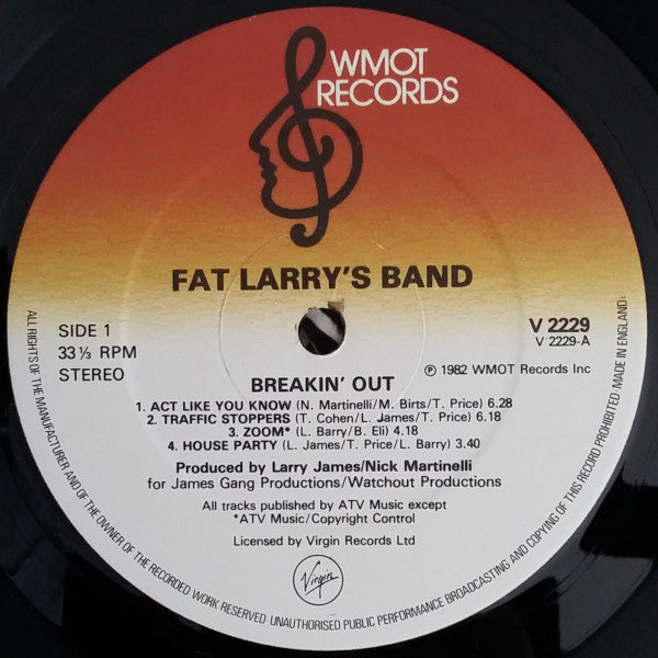 Fat Larry's Band : Breakin' Out (LP, Album)