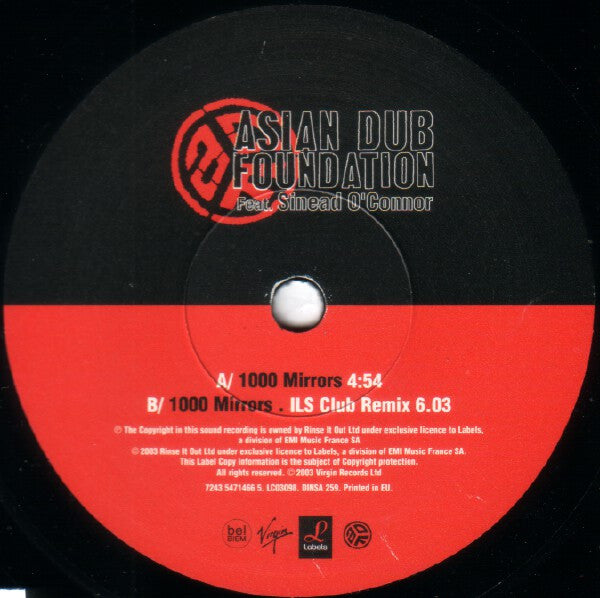 Asian Dub Foundation : 1000 Mirrors (10", Single)