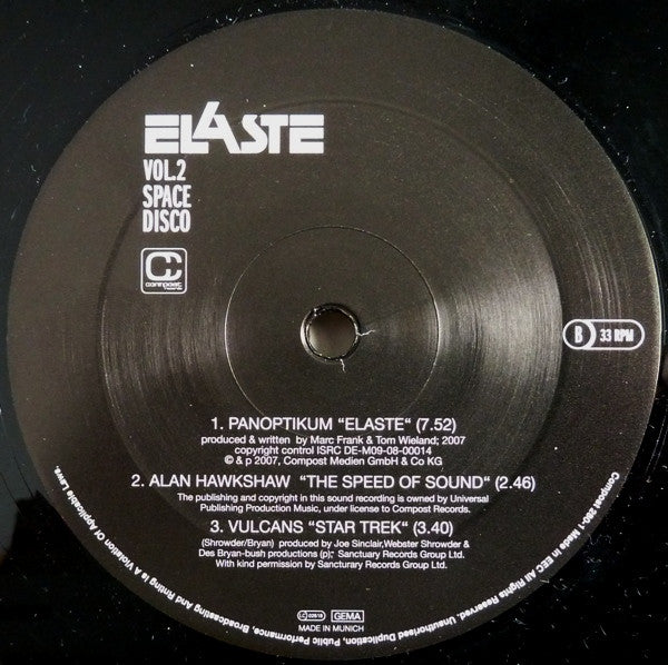 Various : Elaste Volume 02 - Space Disco (2xLP, Comp)