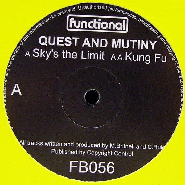 Quest* And Mutiny* : Sky's The Limit / Kung Fu (12")
