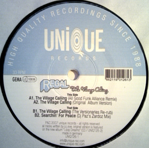 DJ Regal : The Village Calling (12")