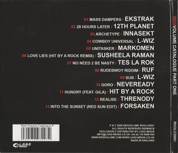 Various : Redvolume Catalogue Part One (CD, Comp)
