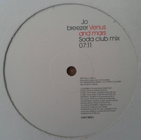 Jo Breezer : Venus And Mars (Soda Club Mixes) (12", Promo)