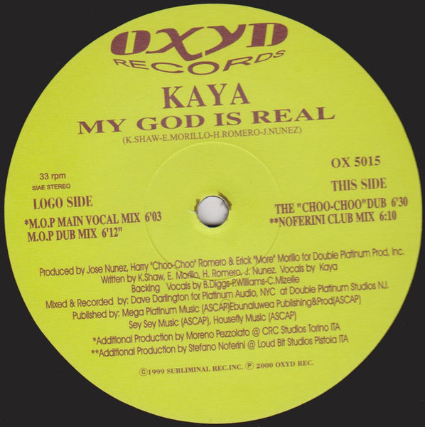 Kaya : My God Is Real (12", Maxi)