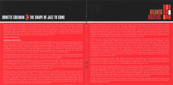 Ornette Coleman : The Shape Of Jazz To Come (CD, Album, RE, RM, Dig)