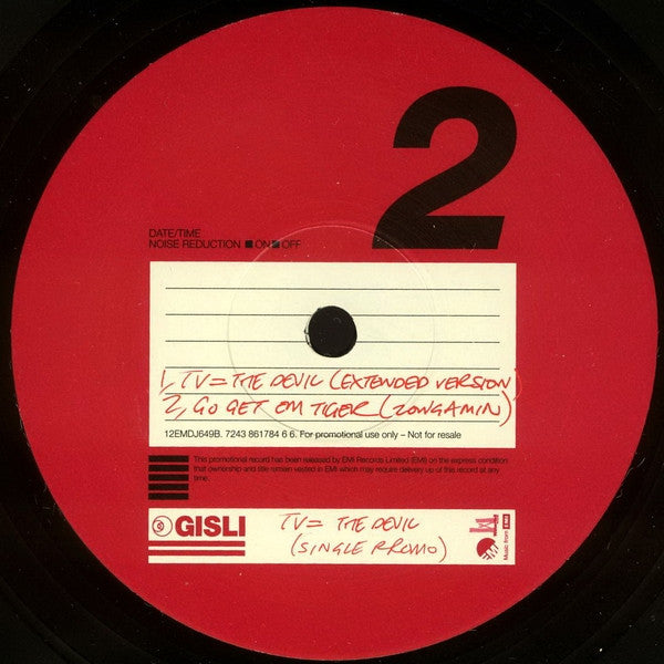 Gisli (2) : TV = The Devil (12", Promo)