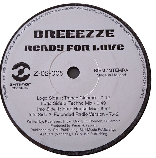 Breeezze : Ready For Love (12")