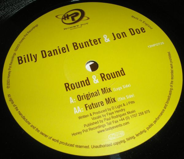 Billy Daniel Bunter & Jon Doe : Round & Round (12")