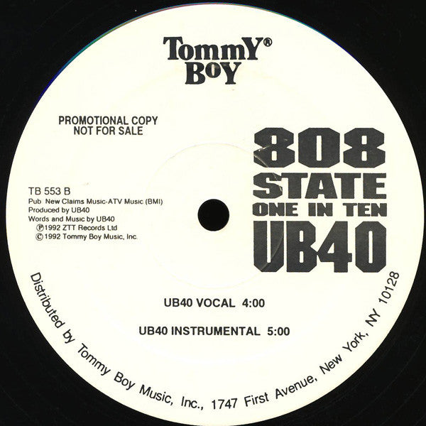 808 State, UB40 : One In Ten (12", Promo)