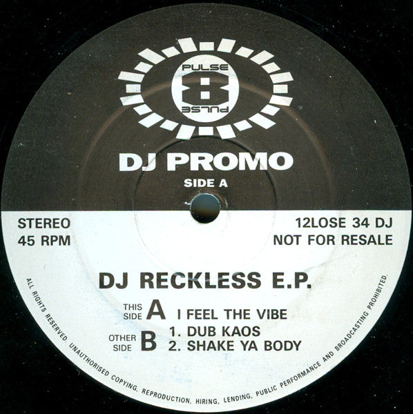 DJ Reckless : I Feel The Vibe (12", Promo)