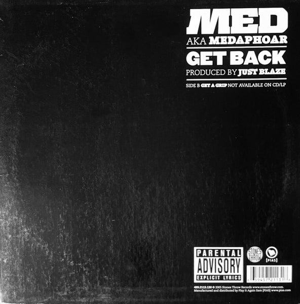 M.E.D. (2) AKA Medaphoar : Get Back (12", Single)