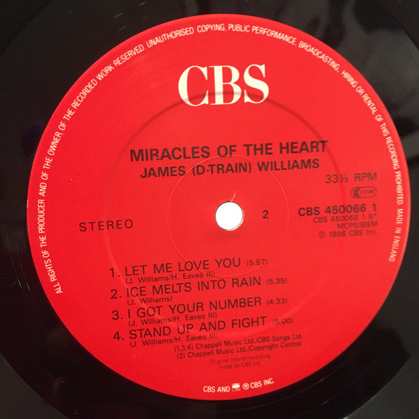 James "D-Train" Williams : Miracles Of The Heart (LP, Album)