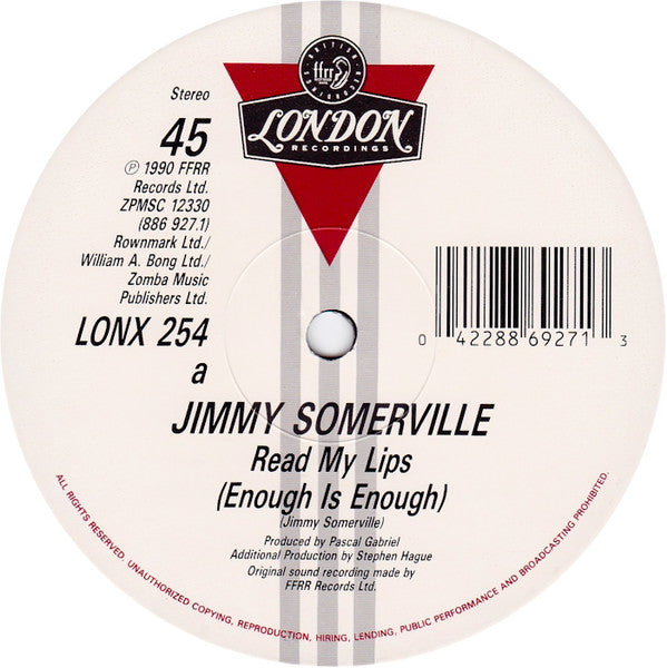 Jimmy Somerville : Read My Lips (12", Single)
