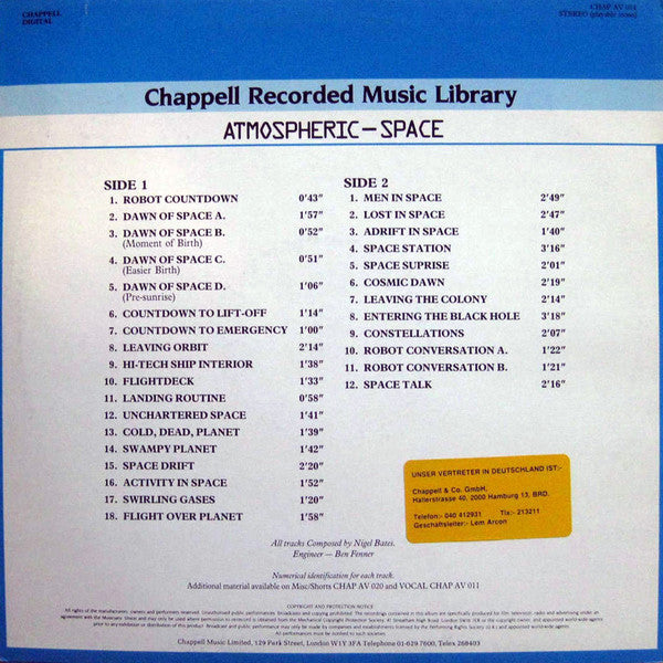 Nigel Bates (3) : Space (LP)