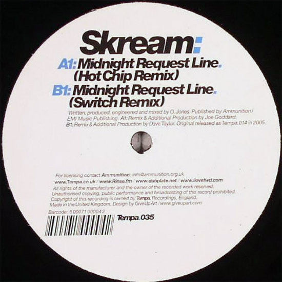 Skream : Midnight Request Line Remixes (12", Ltd)