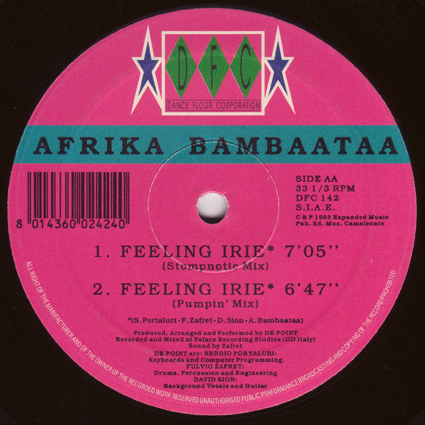 Afrika Bambaataa : Feeling Irie (12")