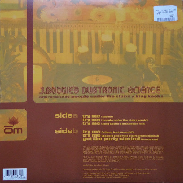 J. Boogie's Dubtronic Science : Try Me (12")