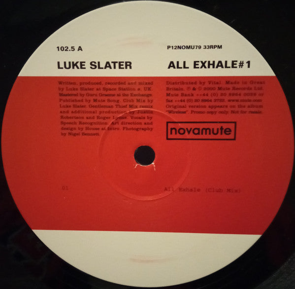 Luke Slater : All Exhale (2x12", Ltd, Promo)