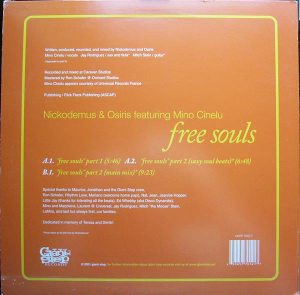 Nickodemus & Osiris Featuring Mino Cinelu : Free Souls (12")