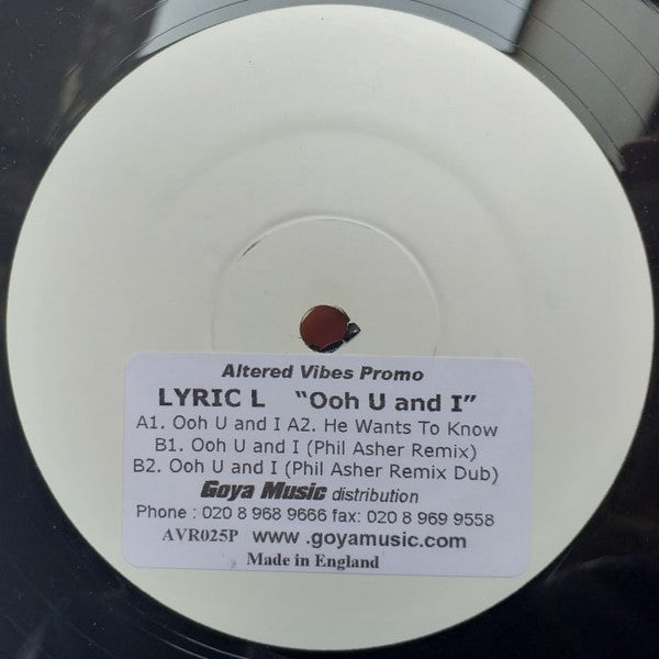 Lyric L : Ooh U & I (12", W/Lbl)