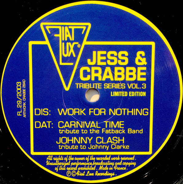 Jess & Crabbe : Tribute Series Vol. 3 (12")