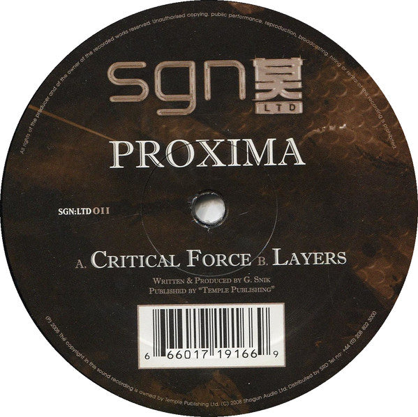 Proxima (4) : Critical Force / Layers (12")
