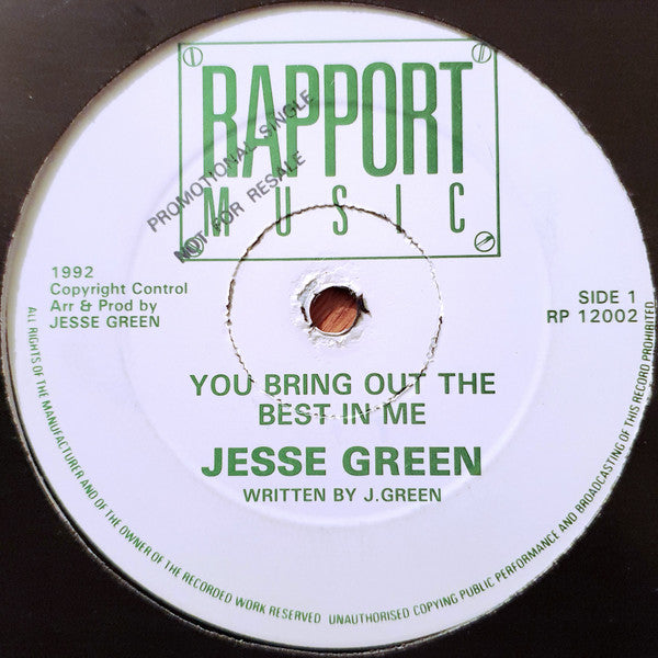 Jesse Green : You Bring Out The Best In Me (12", Promo)