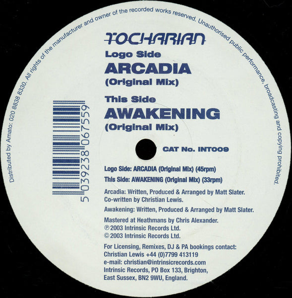 Tocharian : Arcadia / Awakening (12")