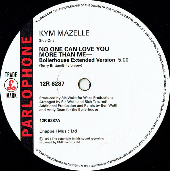 Kym Mazelle : No One Can Love You More Than Me (12", Single)