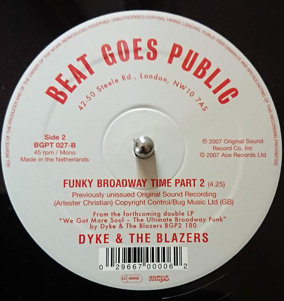 Dyke & The Blazers : Let A Woman Be A Woman - Let A Man Be A Man (12")