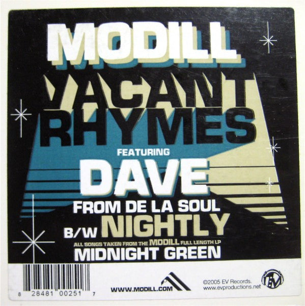 Modill : Vacant Rhymes / Nightly (12")