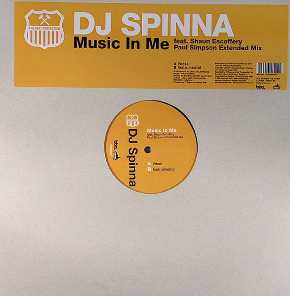 DJ Spinna : Music In Me (Paul Simpson Extended Mix) (12")