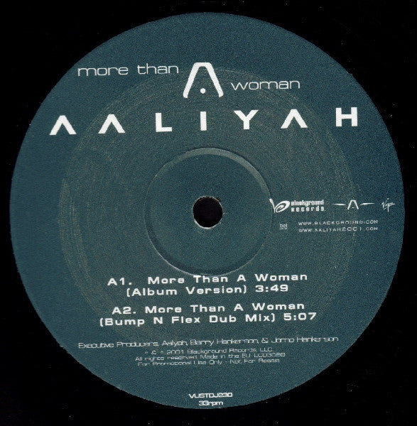 Aaliyah : More Than A Woman (Bump & Flex Mixes) (12", Promo)