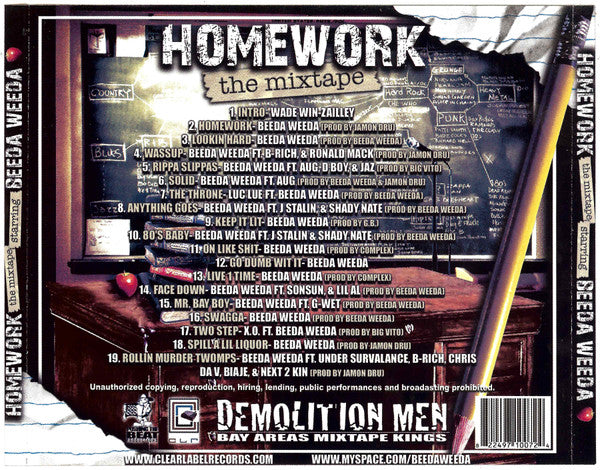 Beeda Weeda : Homework - The Mixtape (CD, Mixed, Mixtape)