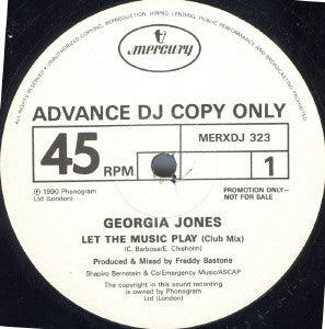 Georgia Jones : Let The Music Play (12", Promo)
