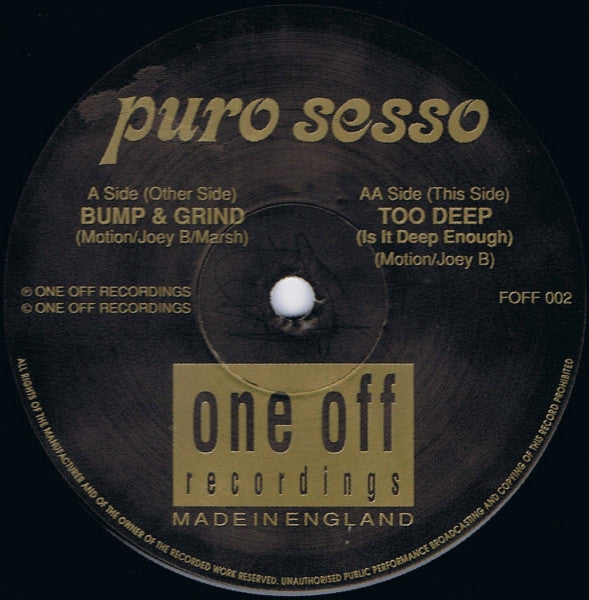 Puro Sesso : Bump And Grind (12")