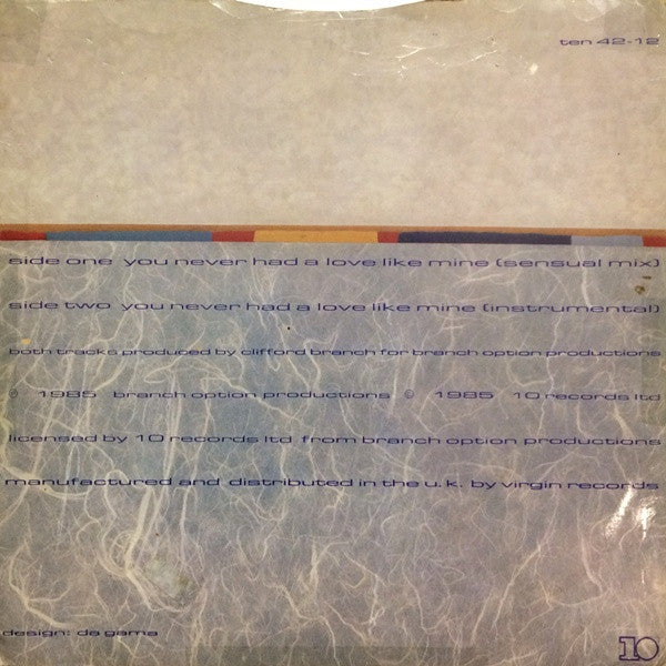 Naima (6) : You Never Had A Love Like Mine (12")