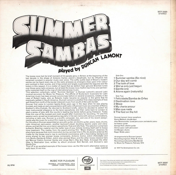 Duncan Lamont : Summer Sambas (LP, Album)