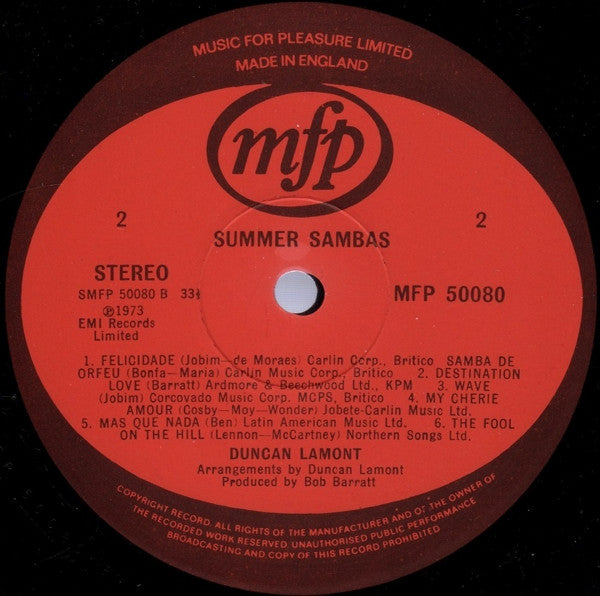 Duncan Lamont : Summer Sambas (LP, Album)